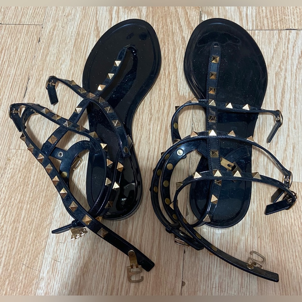 Black Studded “Valentino Garavani” Sandals (Size 39)